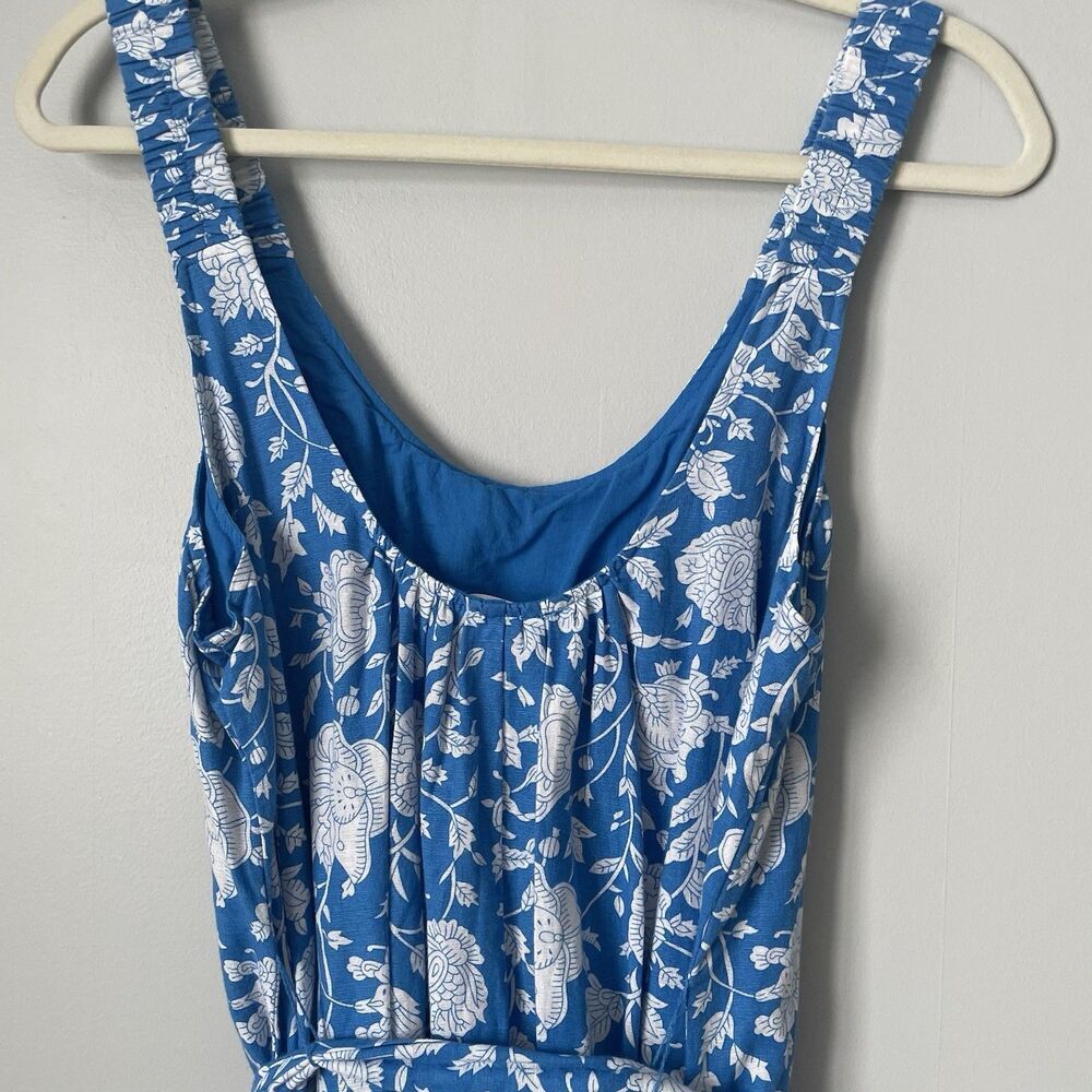 WHISTLE Boutique Maxi Dress Floral Pattern Blue Flowy Strapless Women's Size 14 - Picture 6 of 11